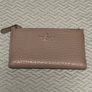 KATE SPADE Leighton Small Slim Bifold Wallet GREY Cat (042) Leather WLR00277